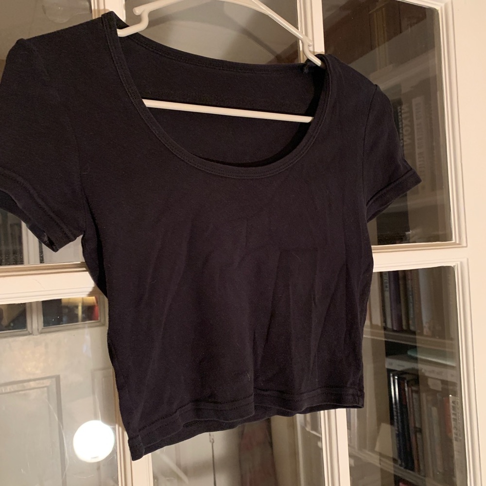 Black Cotton Crop Top